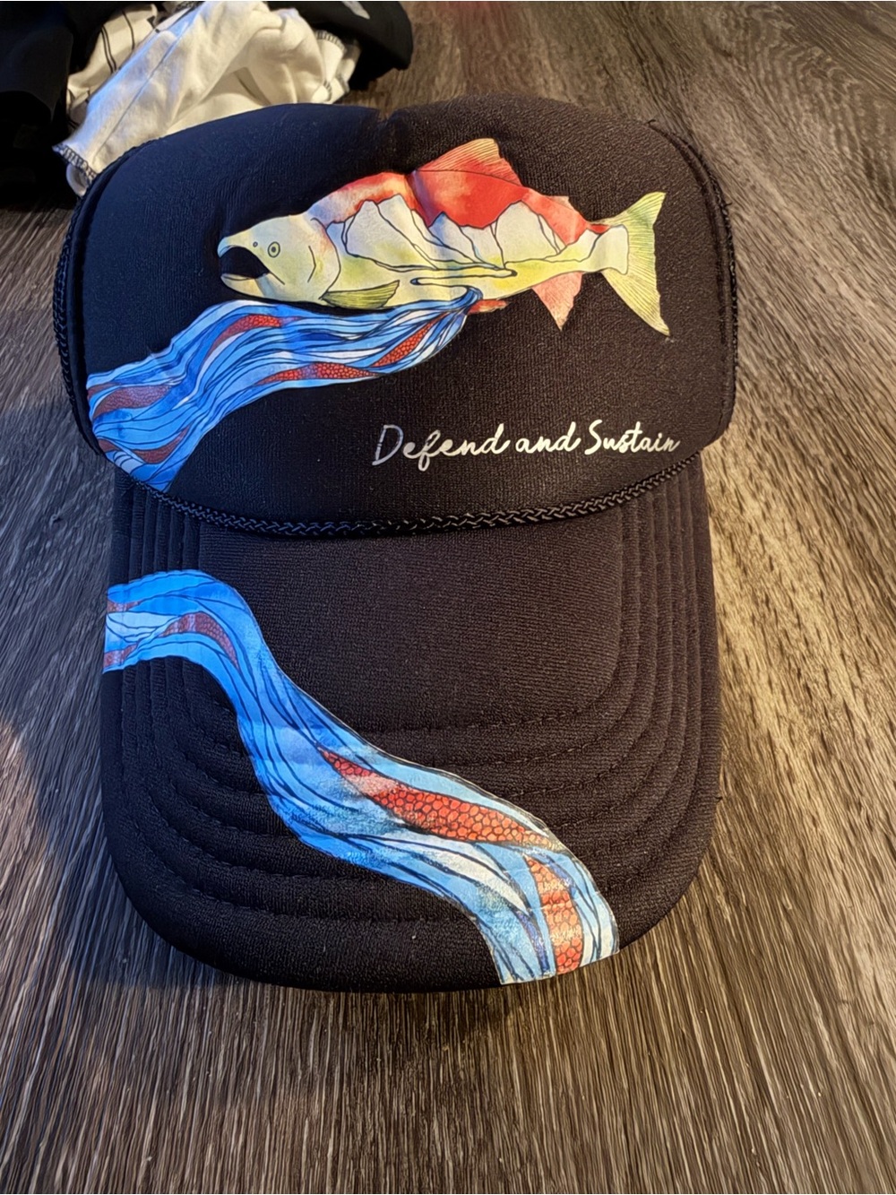 Otto Defend and Sustain Fish Graphic Mesh SnapBack Trucker Hat